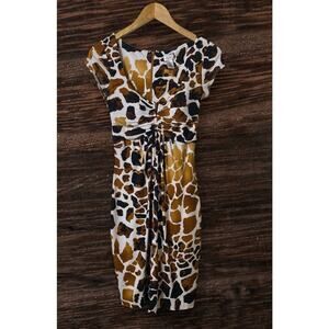 Cache Y2K Giraffe Print Lined Bodycon Dress Women's Size 6
